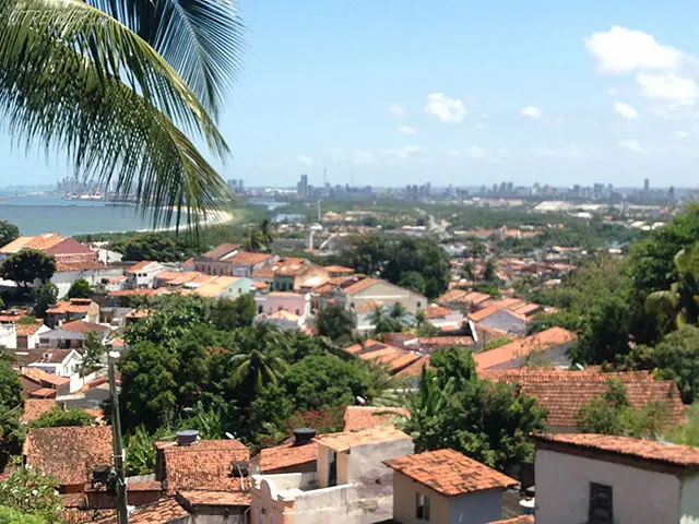The view to Recife coastline from Olinda