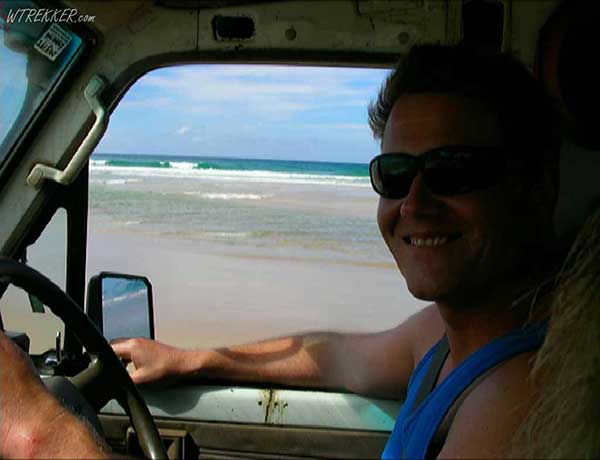 Fraser Island jeep driving on beach